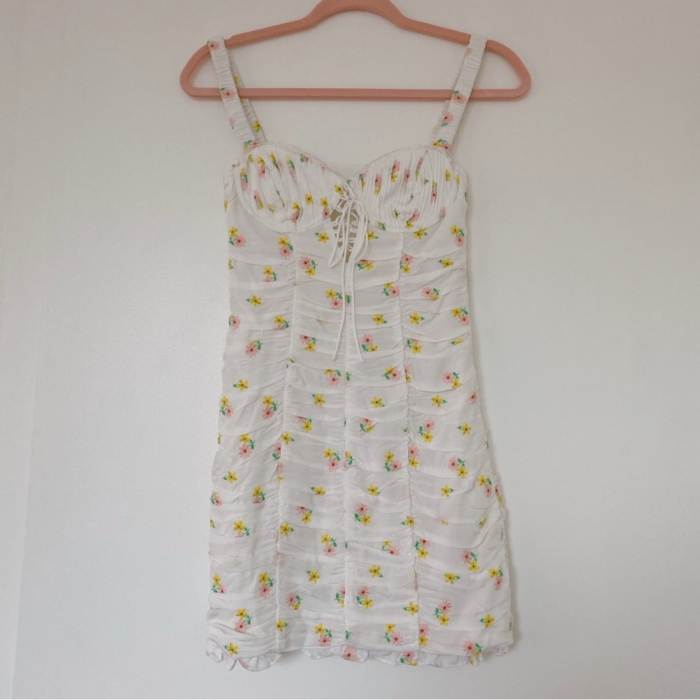 For Love & Lemons Celia Mini Dress floral white — size XS

Never worn